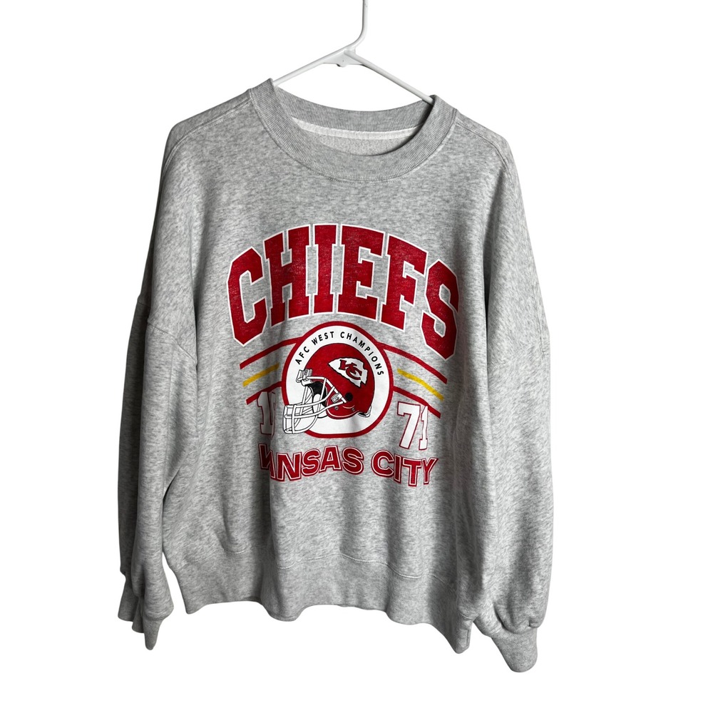 Abercrombie & Fitch NFL Kansas City Chiefs Football Oversized Sweatshirt Sz L